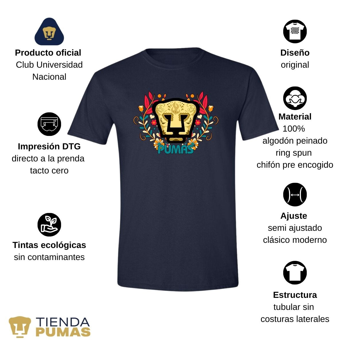 Playera Pumas UNAM Hombre Día De Muertos