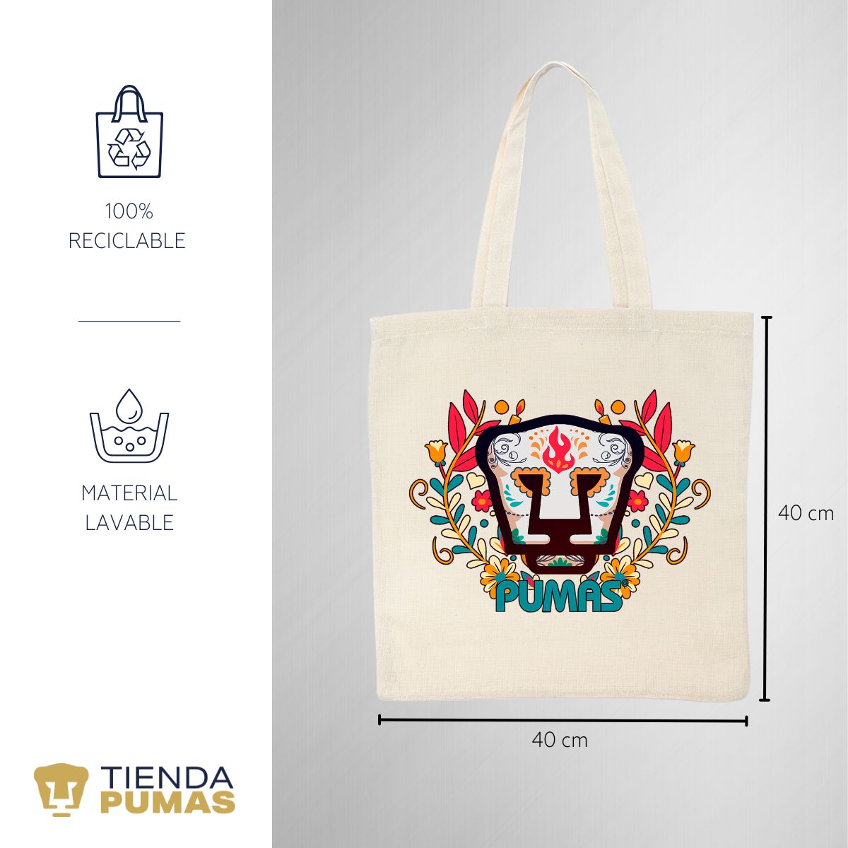 Bolsa Tote Pumas UNAM Día de Muertos OD76661