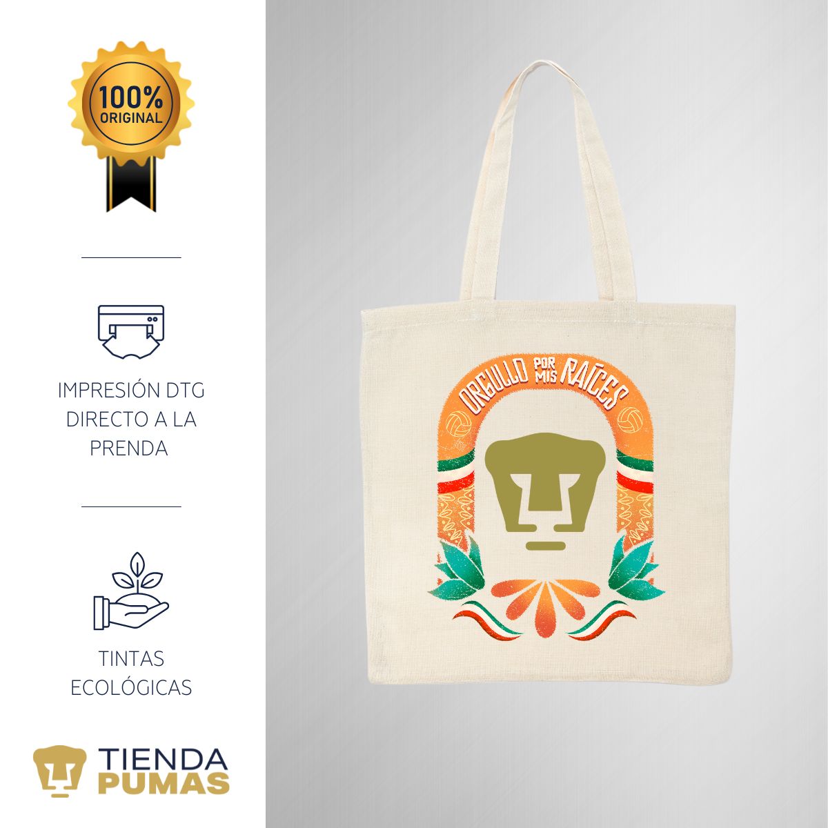 Bolsa Tote Pumas UNAM Orgullo por mis raíces OD76686