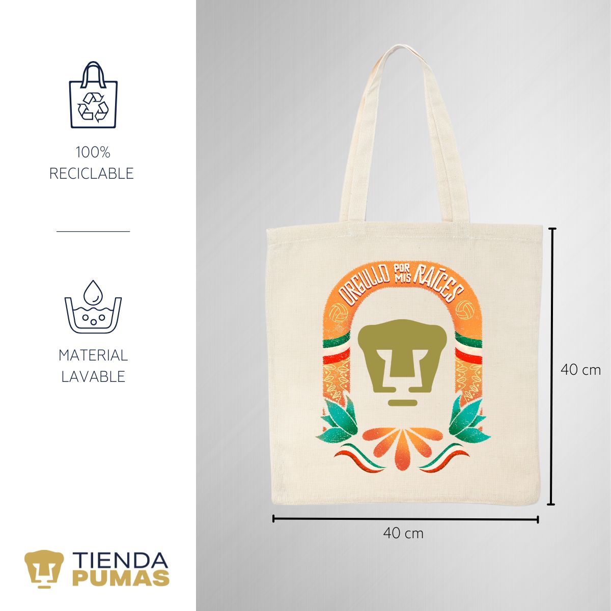 Bolsa Tote Pumas UNAM Orgullo por mis raíces OD76686