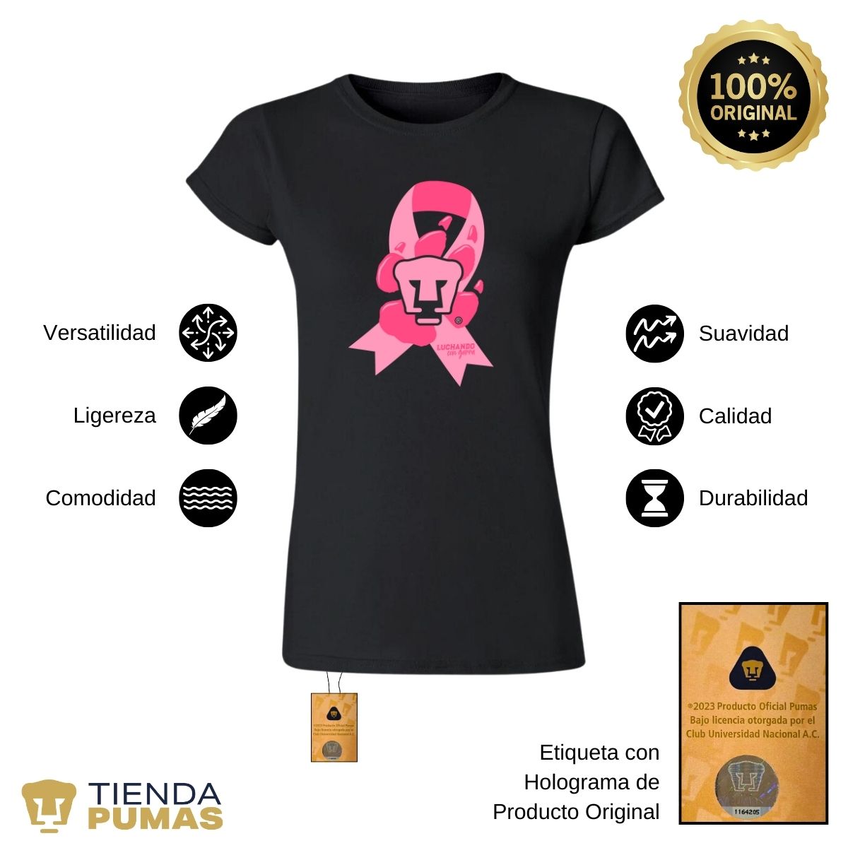 Playera Mujer Pumas UNAM Luchando con garra