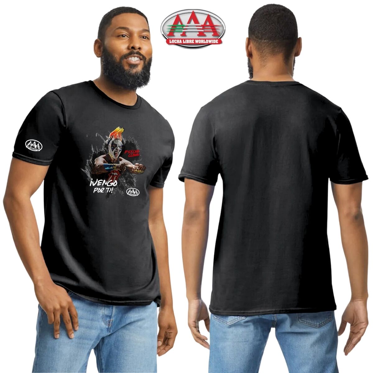 Playera Deportiva Hombre Lucha Libre AAA Psycho Clown Vengo