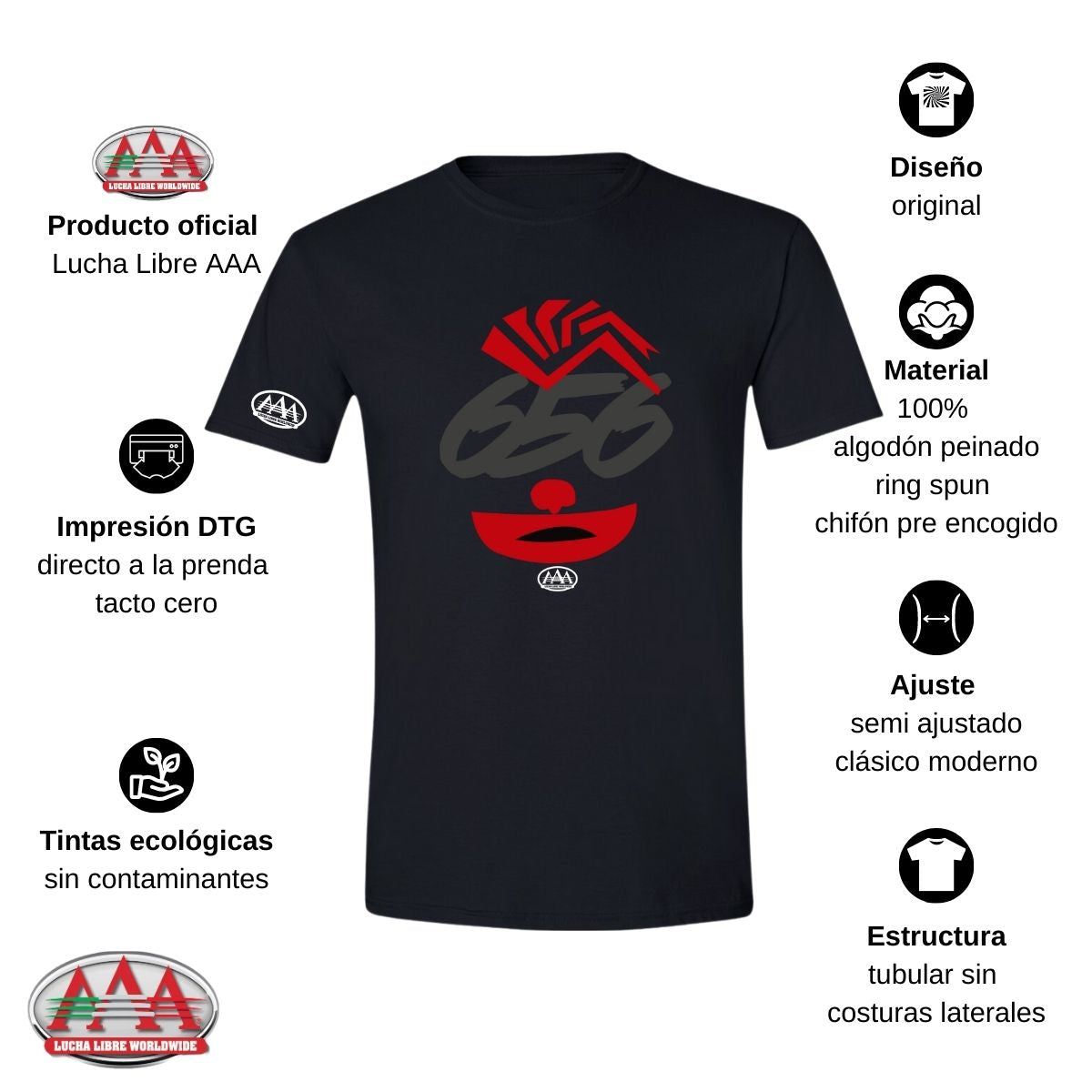 Playera Deportiva Hombre Lucha Libre AAA 656 Pagano