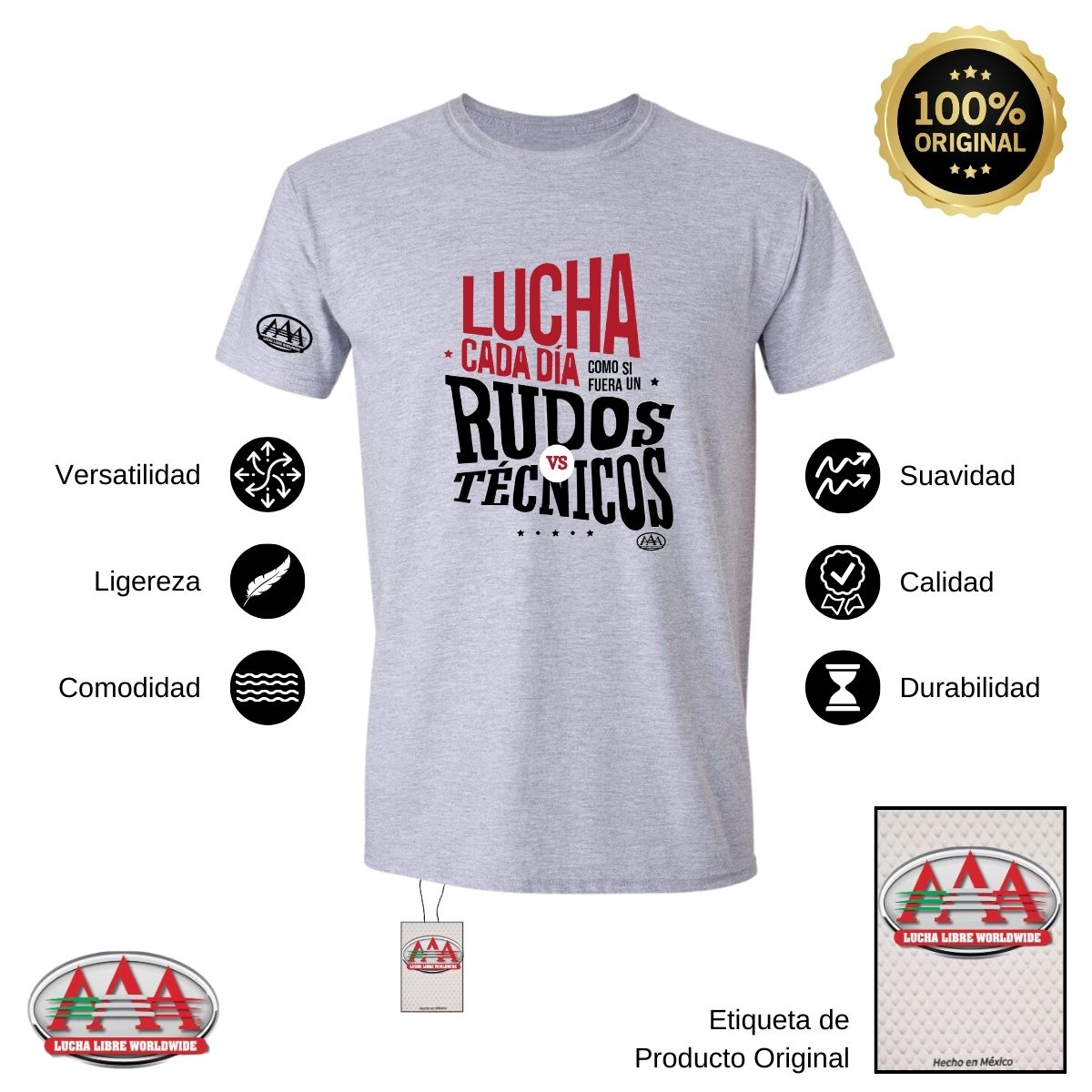 Jersey Playera Lucha Libre AAA Hombre Lucha cada día