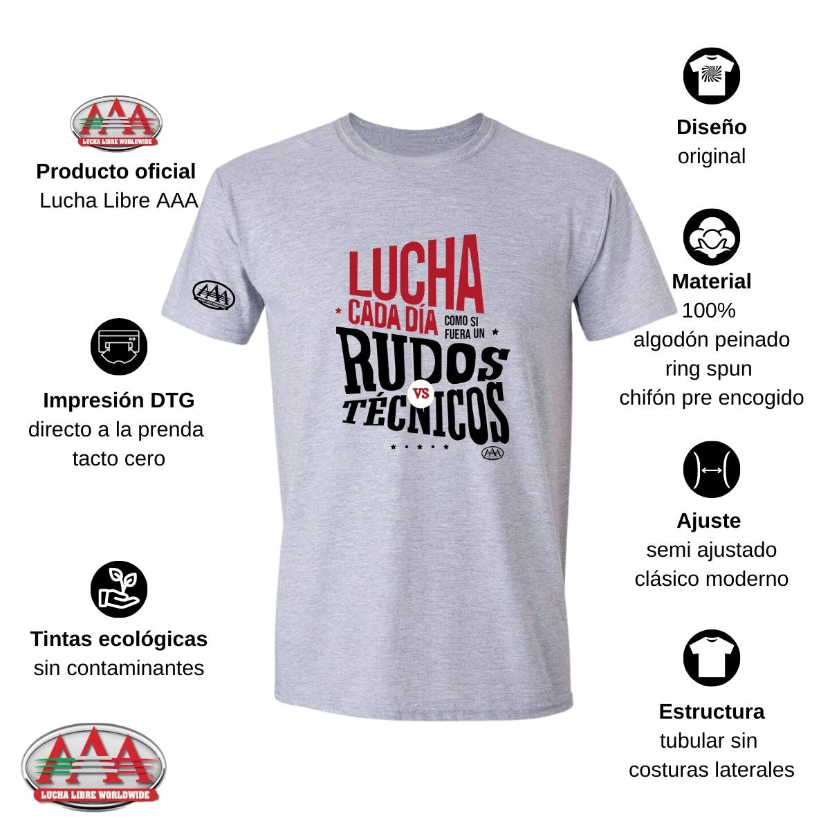 Jersey Playera Lucha Libre AAA Hombre Lucha cada día