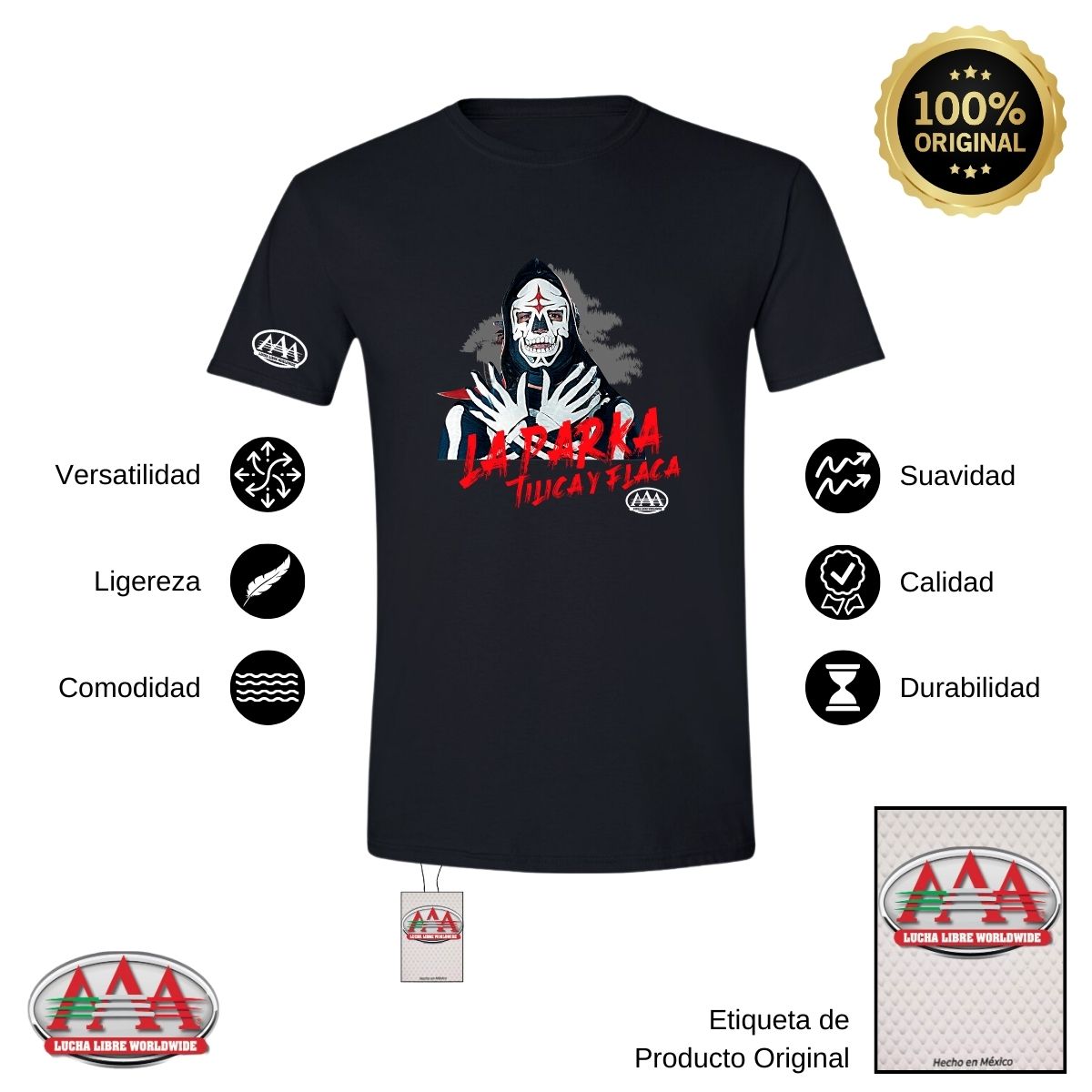 Playera Hombre Lucha Libre AAA Parka Tilica Flaca