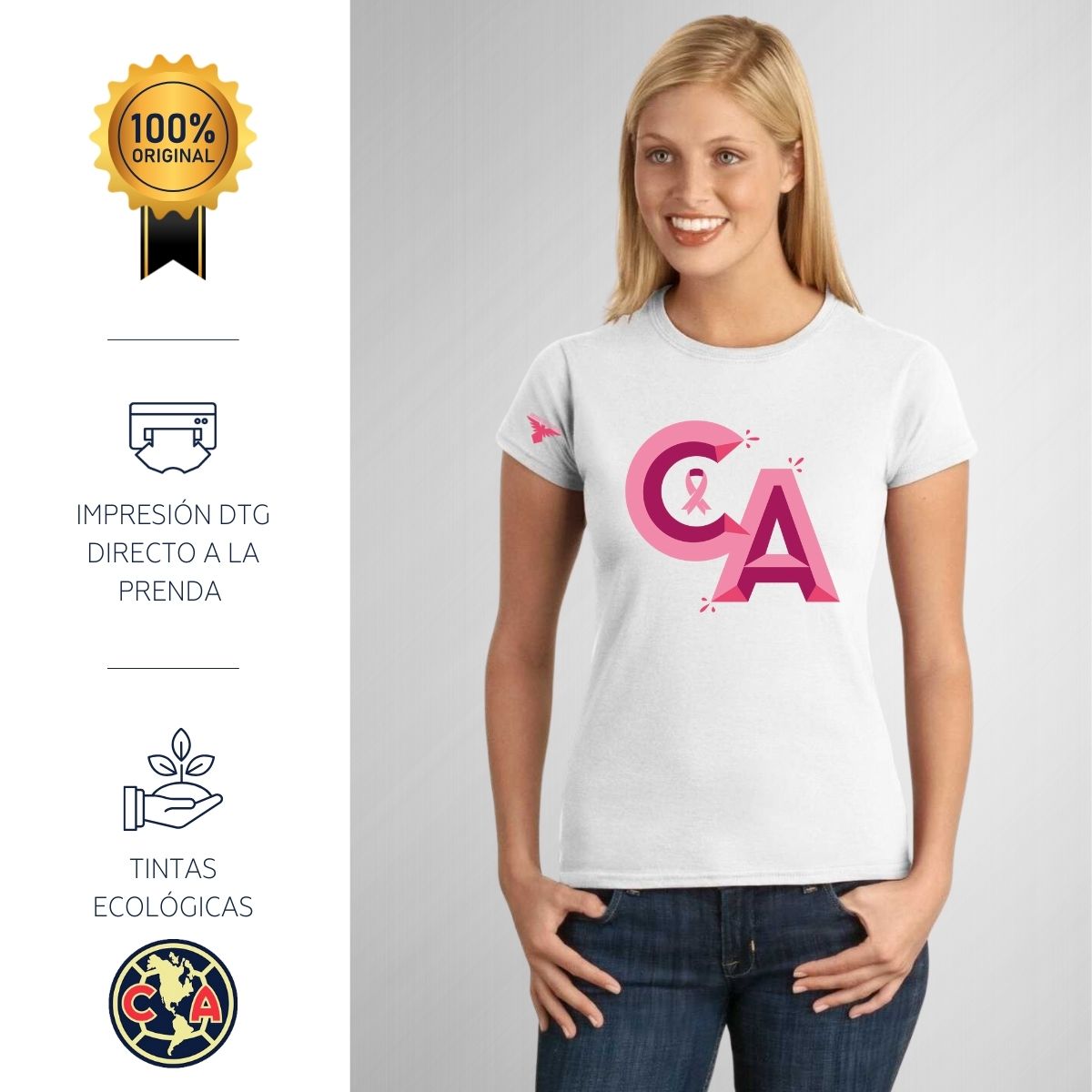 Playera América Mujer Mes Rosa OD76740