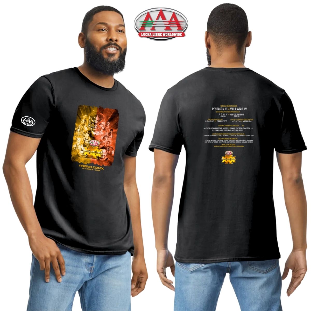 Playera Hombre Lucha Libre AAA Triplemania XXX CDMX