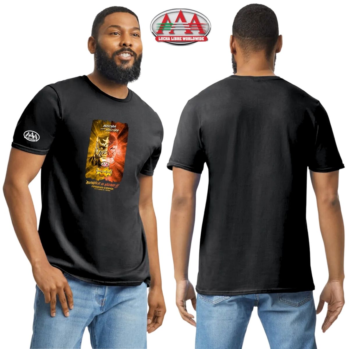 Playera Hombre Lucha Libre AAA Pentagón Jr Vs Villano IV