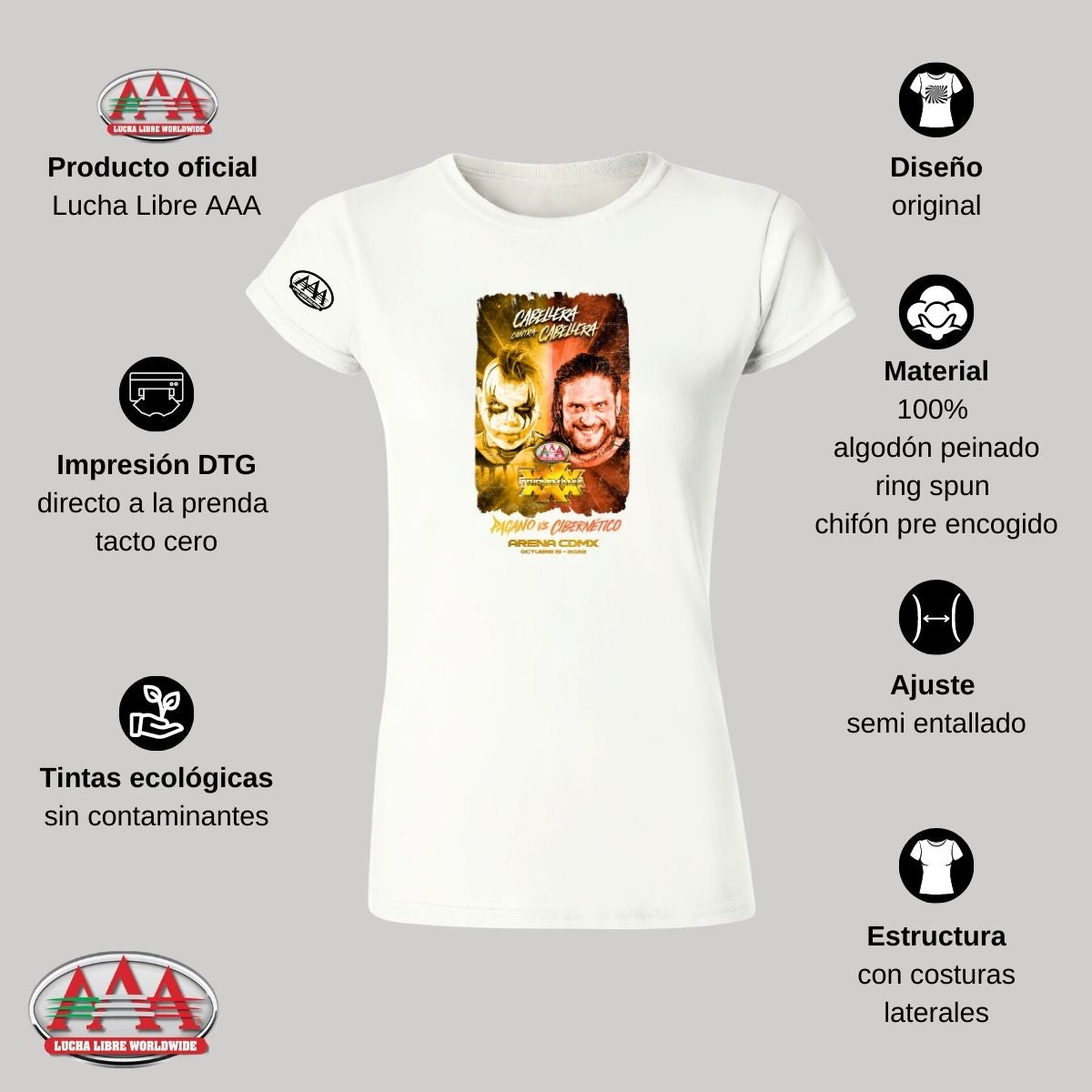 Jersey Playera Lucha Libre AAA Mujer Pagano Cibernético