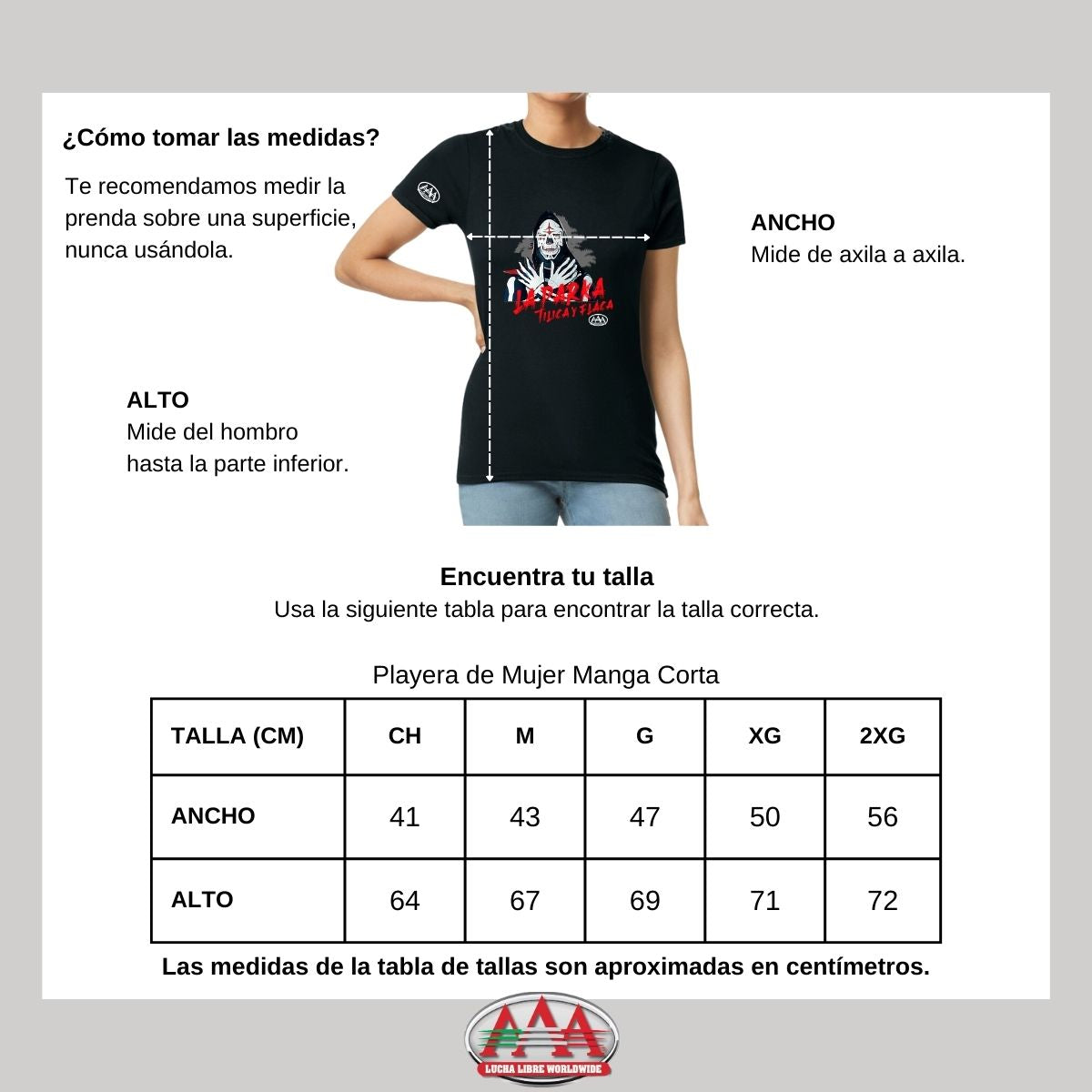 Playera Mujer Lucha Libre AAA Parka Tilica Flaca