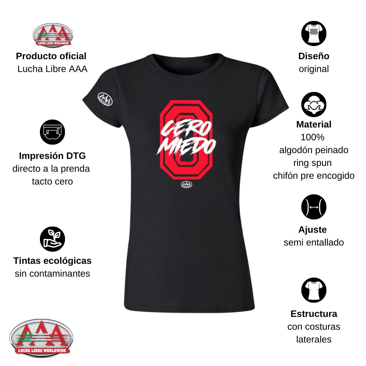 Jersey Playera Lucha Libre AAA Mujer Pentagón Jr 0 Miedo