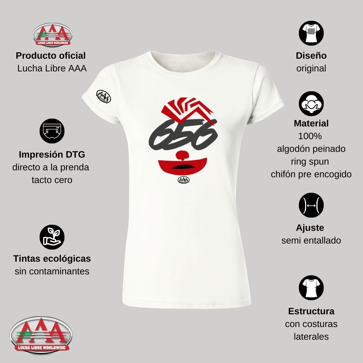 Jersey Playera Lucha Libre AAA Mujer Luchadores 656 Pagano