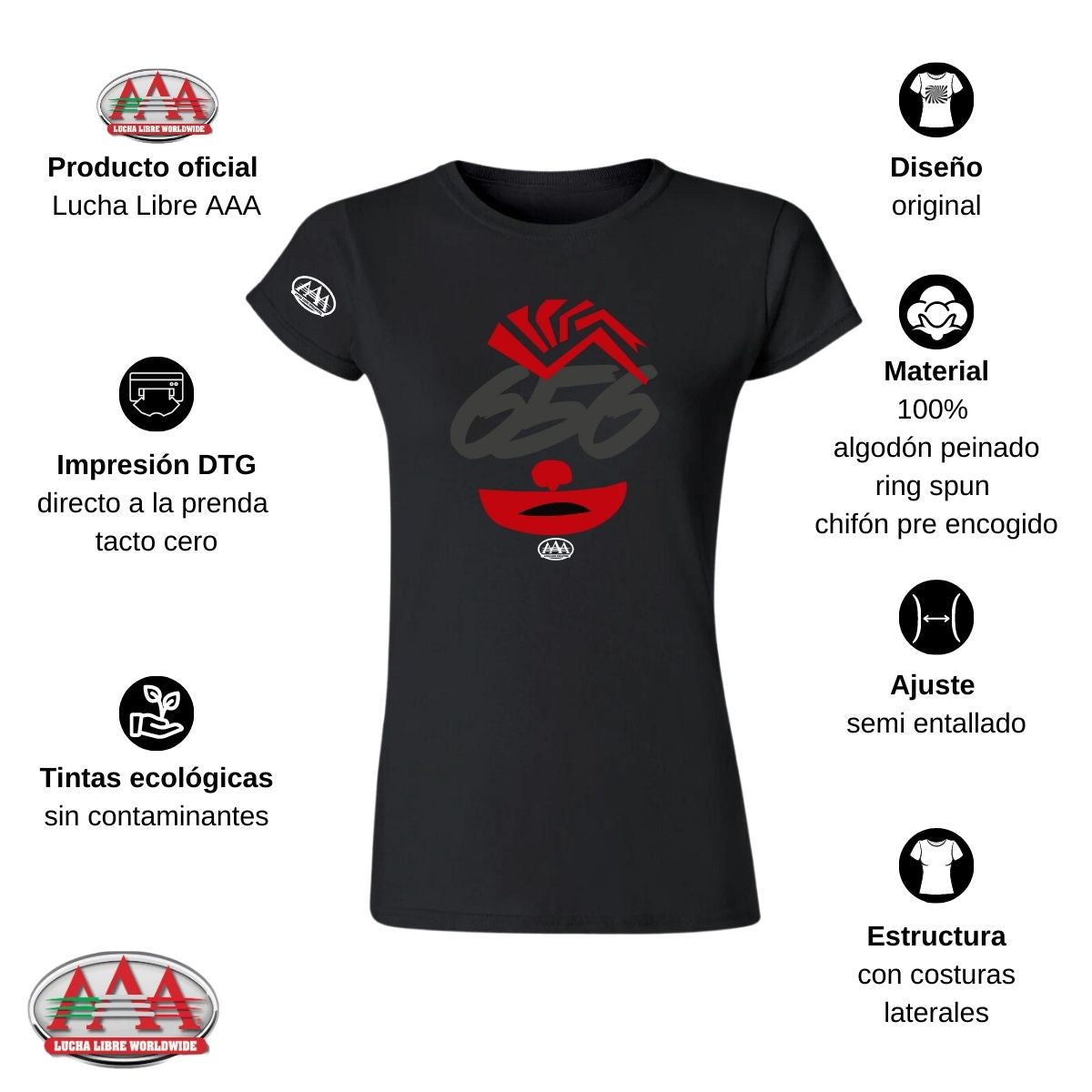 Jersey Playera Lucha Libre AAA Mujer Luchadores 656 Pagano