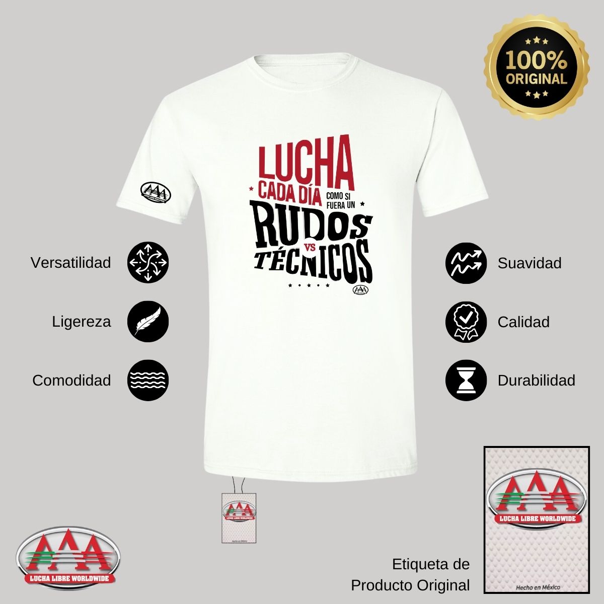 Playera Hombre Lucha Libre AAA Lucha cada día