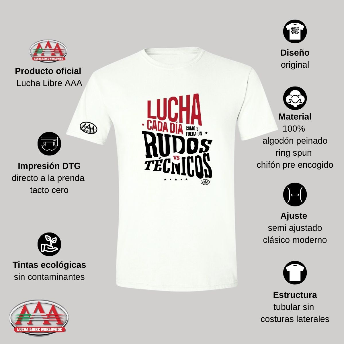 Jersey Playera Lucha Libre AAA Hombre Lucha cada día