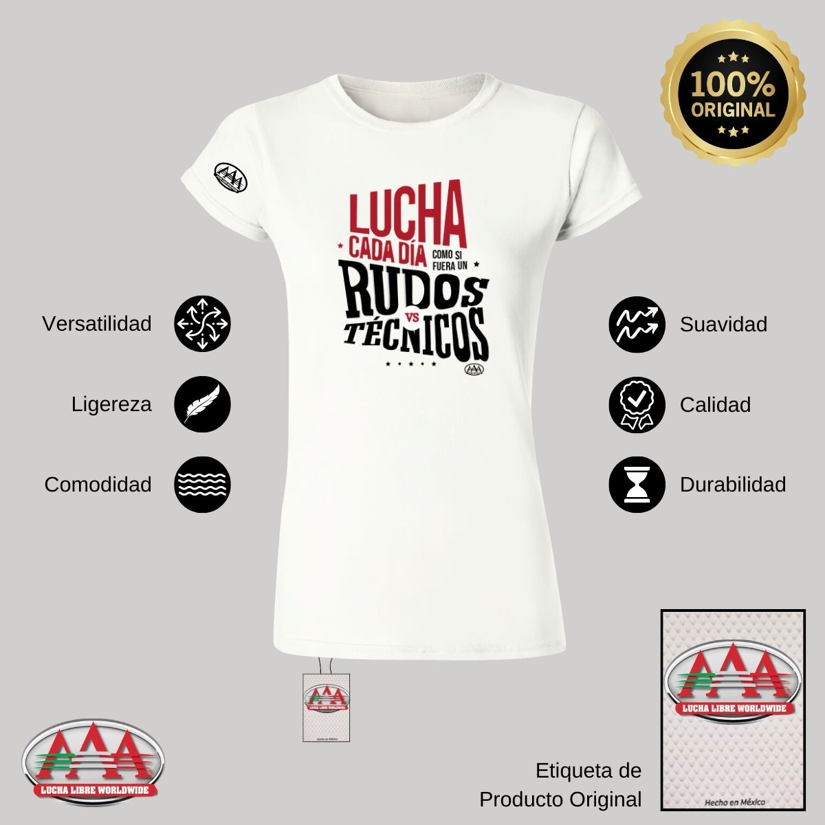 Jersey Playera Lucha Libre AAA Mujer Lucha cada día