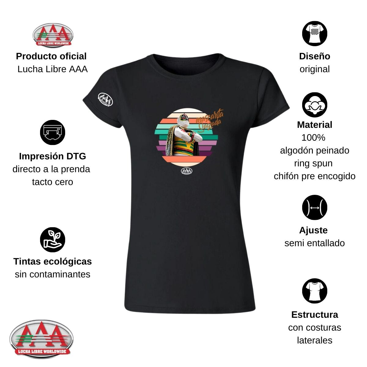 Jersey Playera Lucha Libre AAA W Mujer Mascarita Sagrada