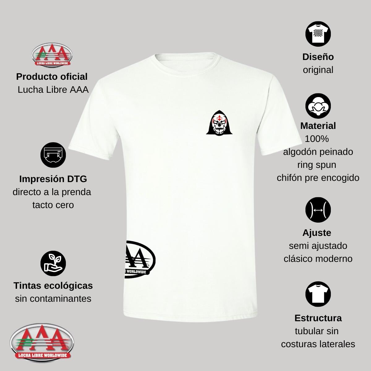 Playera Deportiva Hombre Lucha Libre AAA La Parka Escudo