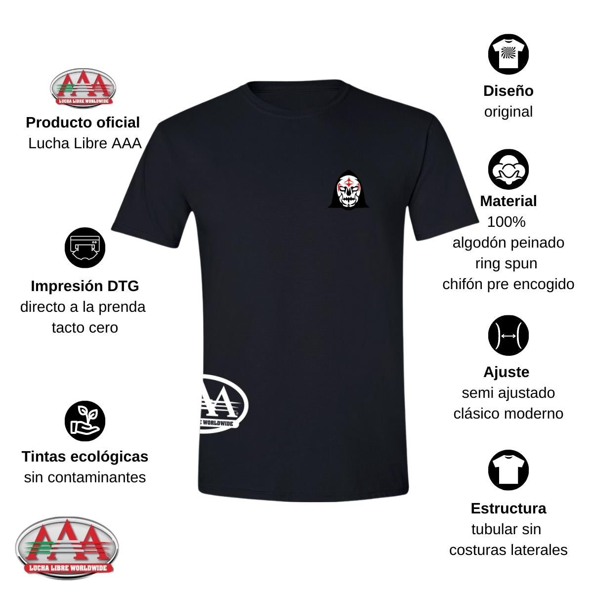 Playera Deportiva Hombre Lucha Libre AAA La Parka Escudo