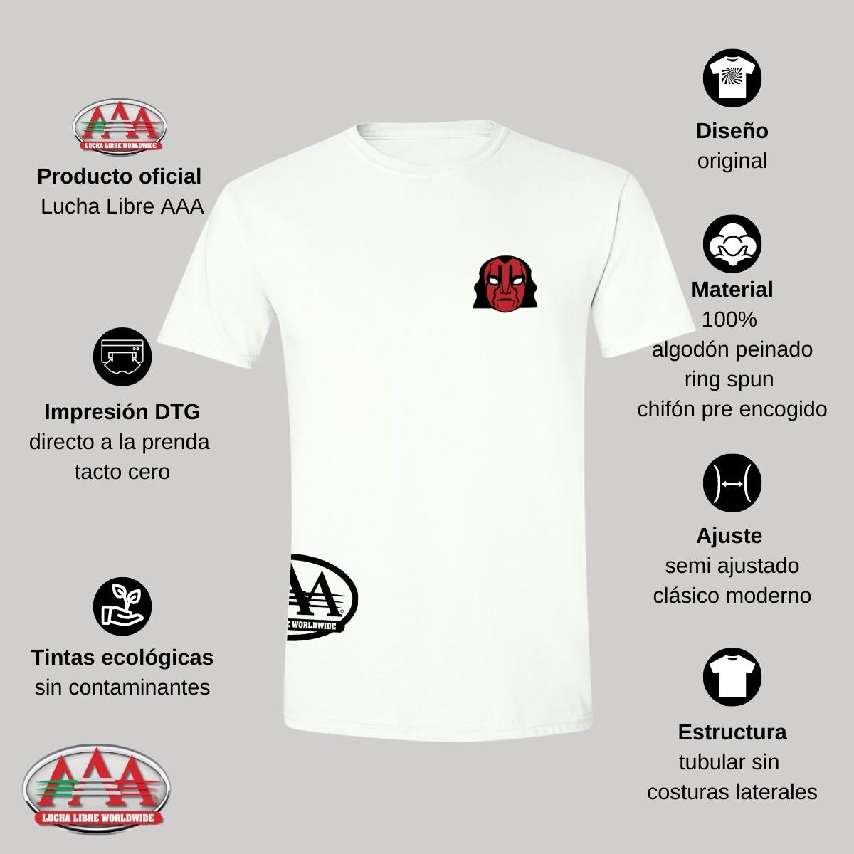 Playera Deportiva Hombre Lucha Libre AAA Chessman Escudo