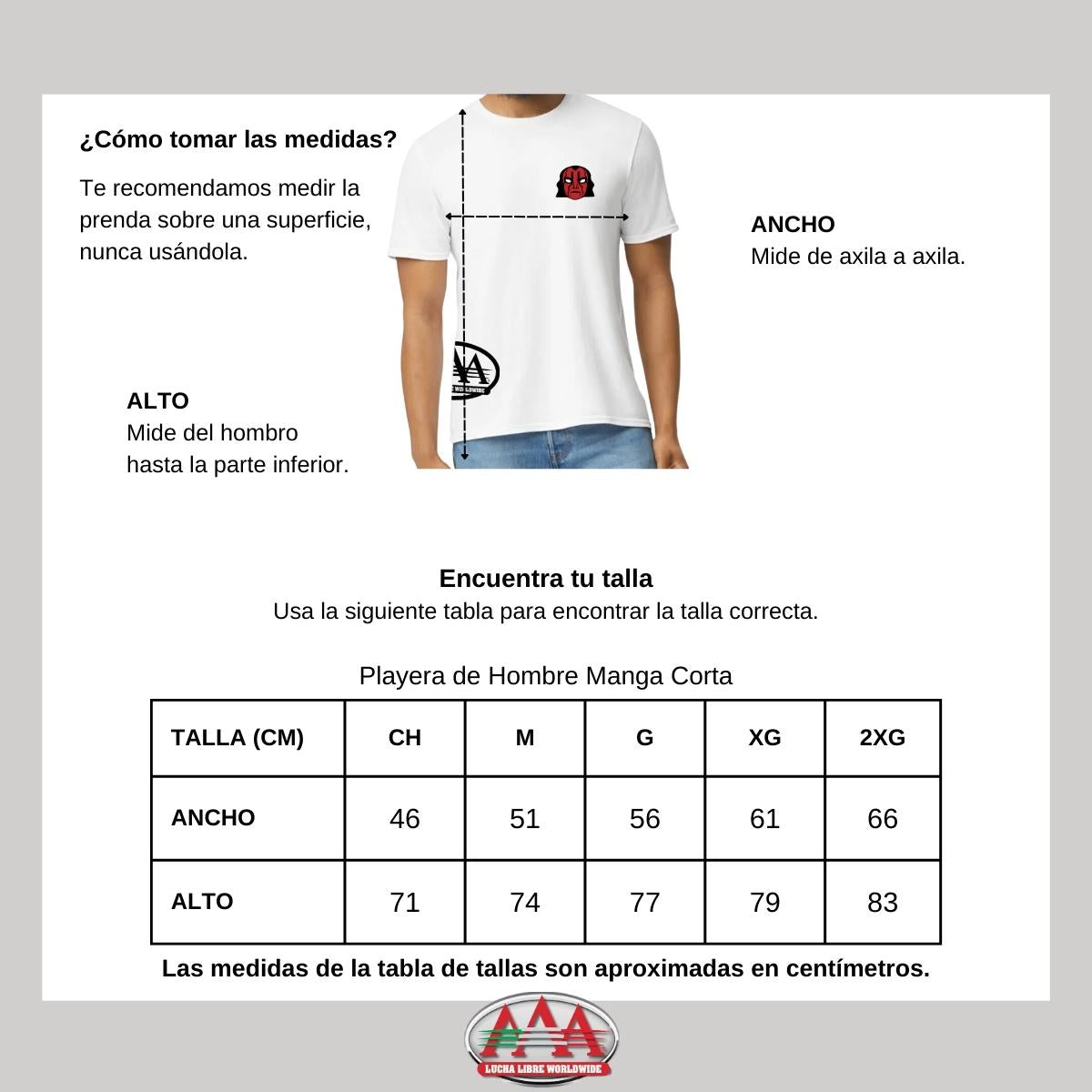 Playera Deportiva Hombre Lucha Libre AAA Chessman Escudo