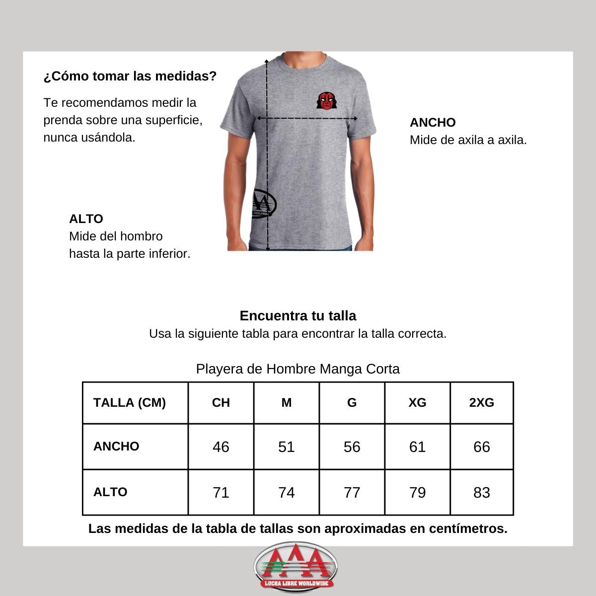 Playera Deportiva Hombre Lucha Libre AAA Chessman Escudo