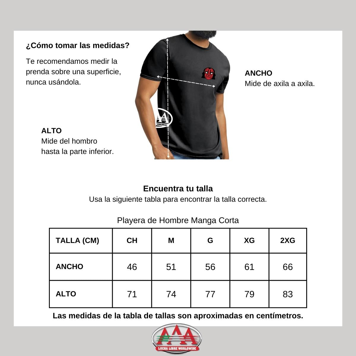 Playera Deportiva Hombre Lucha Libre AAA Chessman Escudo