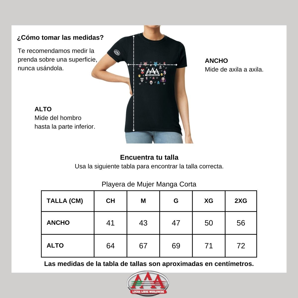 Playera Deportiva Mujer Lucha Libre AAA Mexicana Luchadores