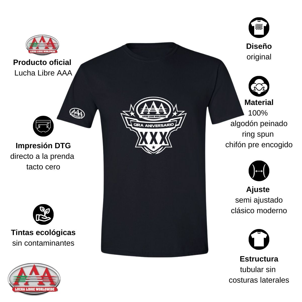 Jersey Playera Lucha Libre AAA Hombre Aniversario XXX