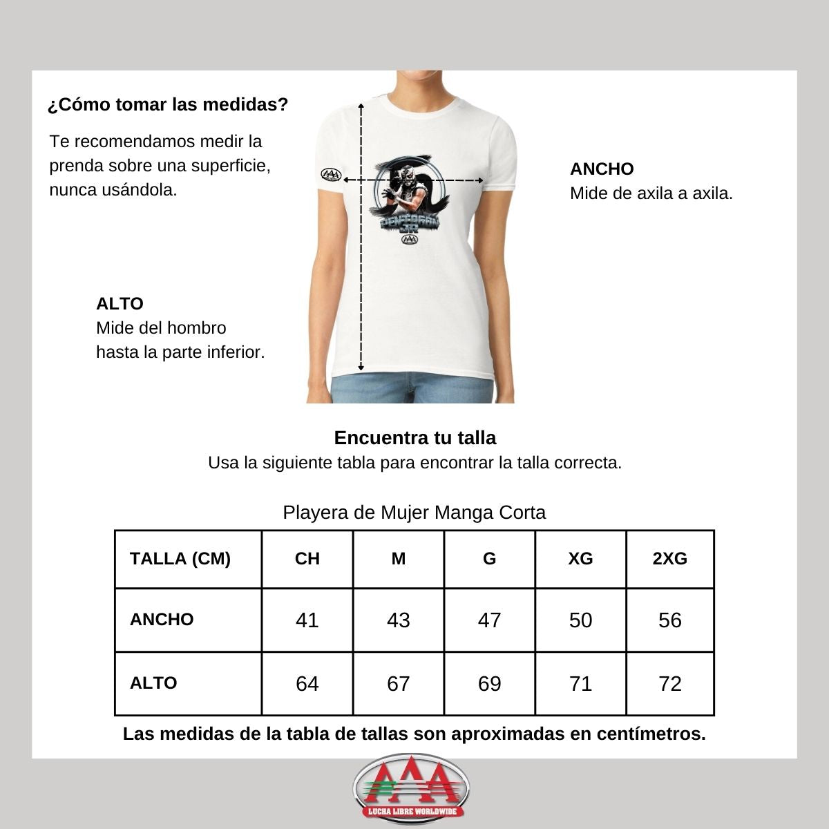 Playera Mujer Lucha Libre AAA Luchadores Pentagón Jr