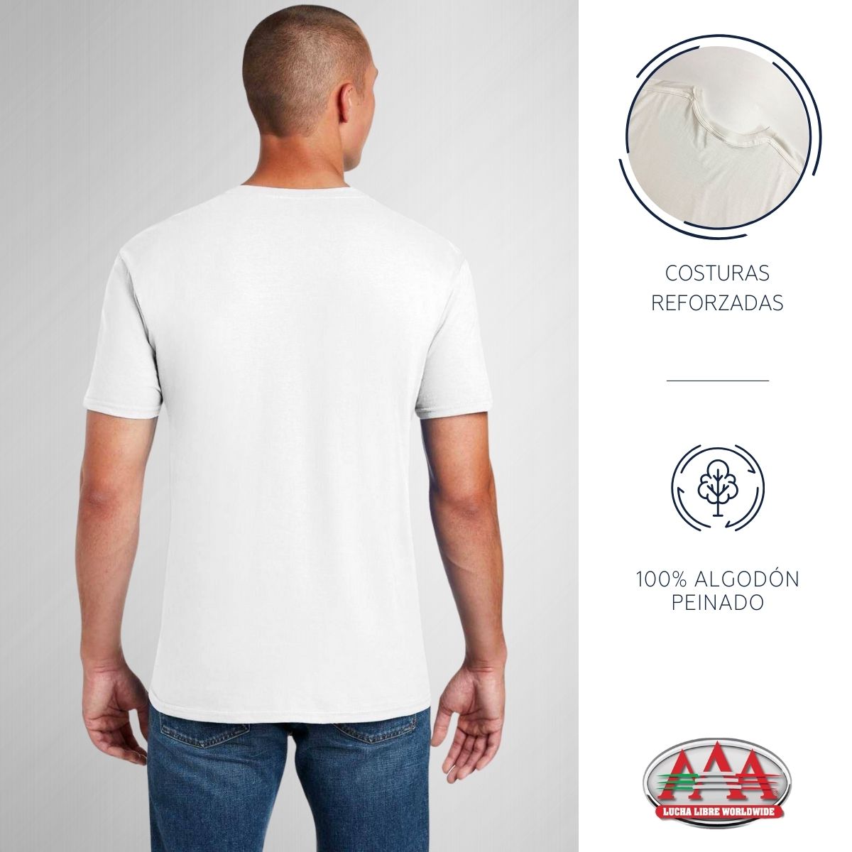 Playera Hombre Lucha Libre AAA Luchador La Parka Fosfo