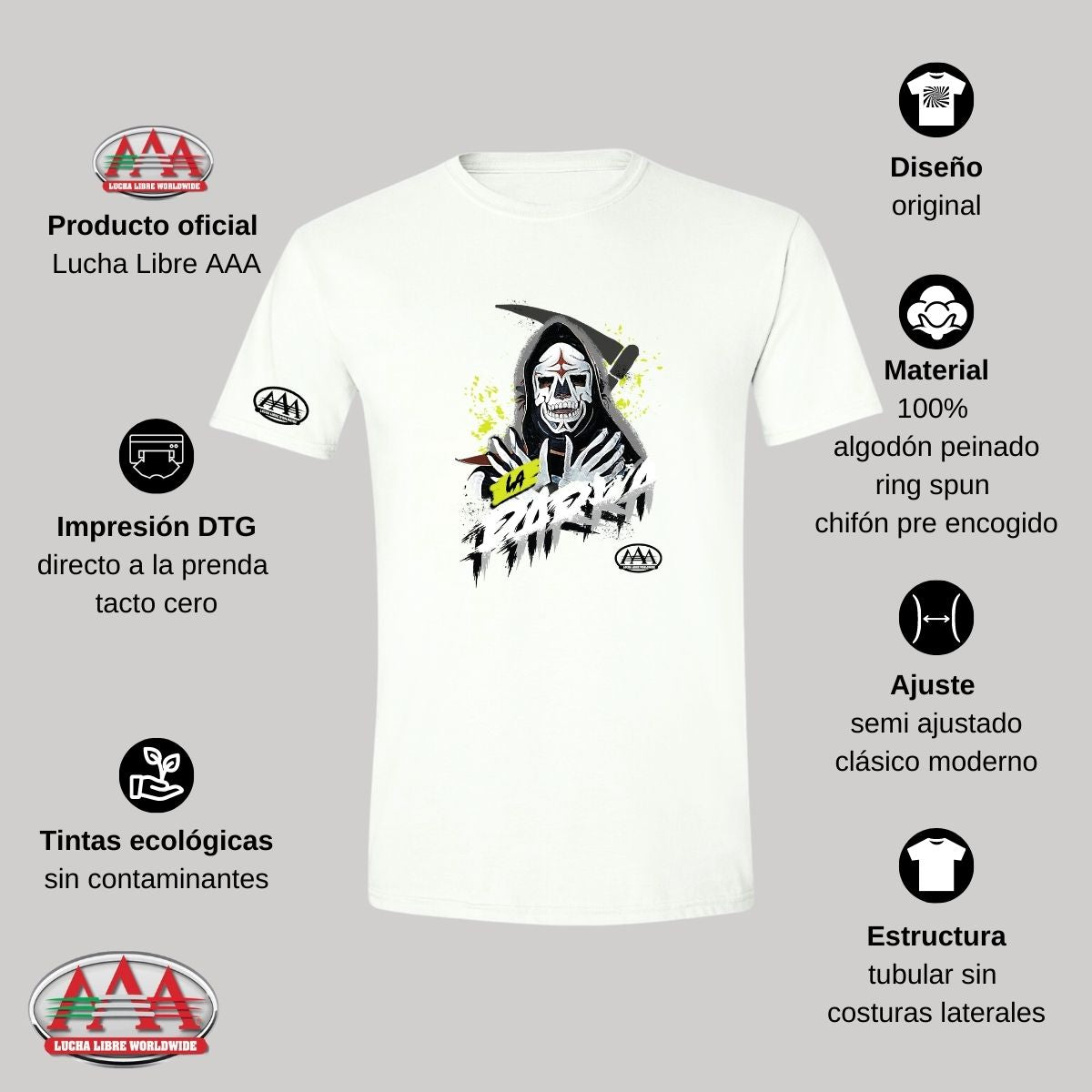 Playera Deportiva Hombre Lucha Libre AAA Luchador La Parka