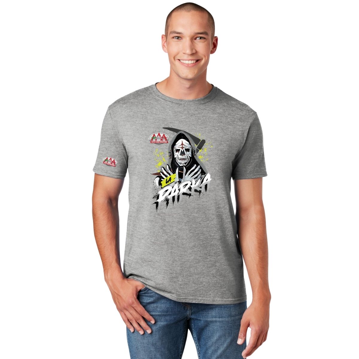 Playera Hombre Lucha Libre AAA Luchador La Parka Fosfo