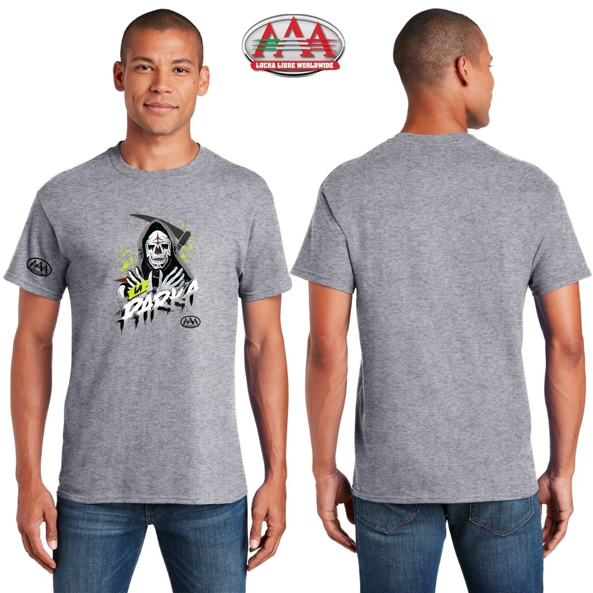 Playera Hombre Lucha Libre AAA Luchador La Parka Fosfo