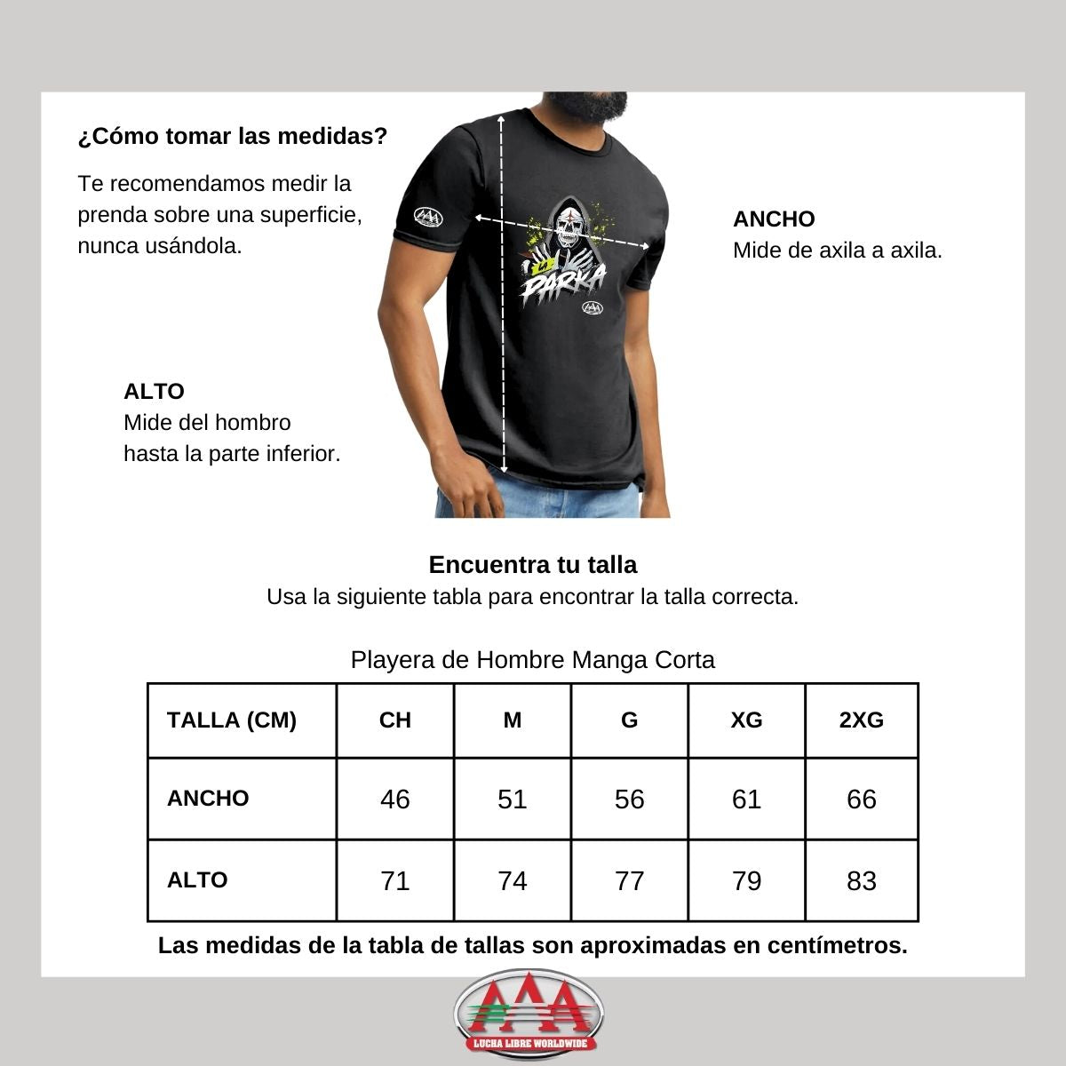 Playera Deportiva Hombre Lucha Libre AAA Luchador La Parka