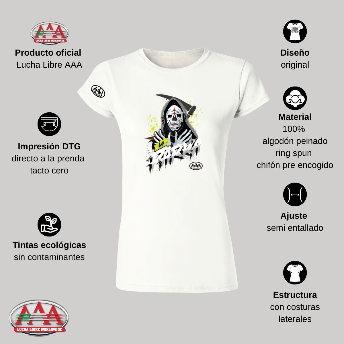 Jersey Playera Lucha Libre AAA Mujer Luchador La Parka