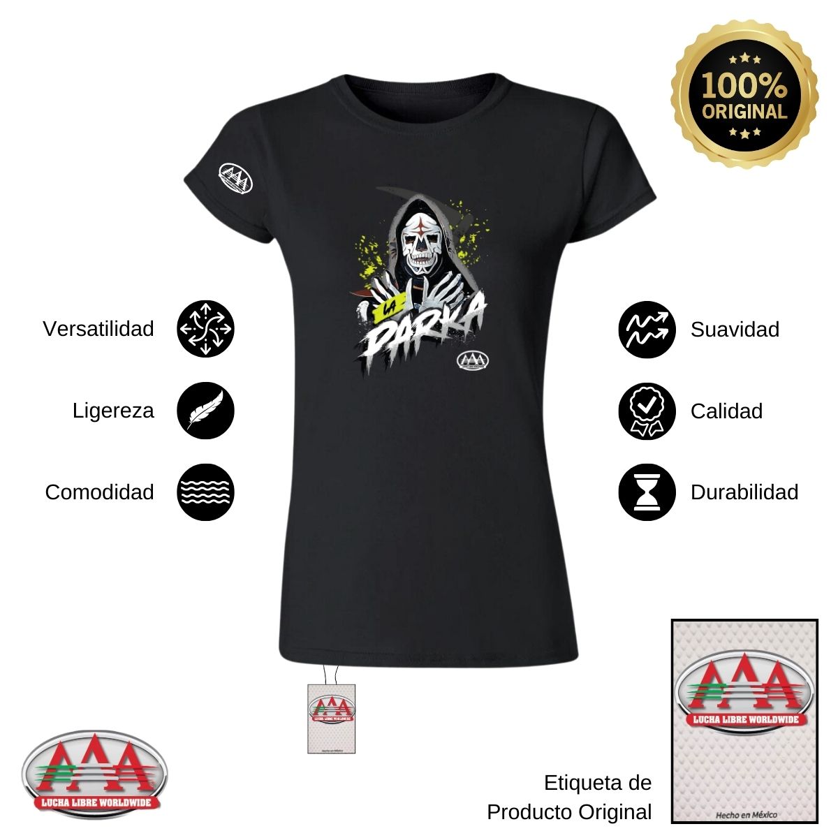 Jersey Playera Lucha Libre AAA Mujer Luchador La Parka