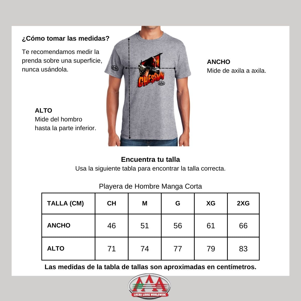 Playera Hombre Lucha Libre AAA Luchadores Chessman