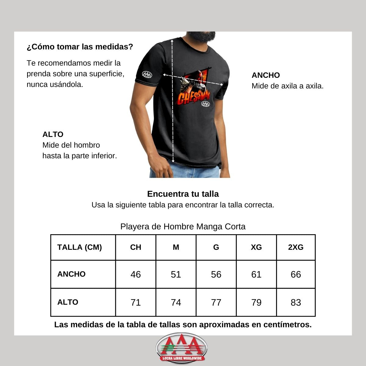 Playera Hombre Lucha Libre AAA Luchadores Chessman