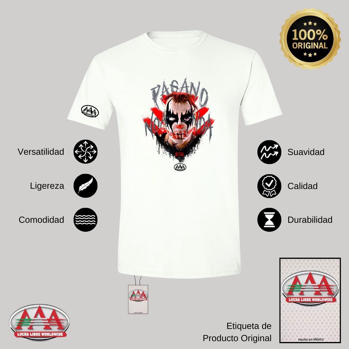 Jersey Playera Lucha Libre AAA Hombre Luchadores Pagano