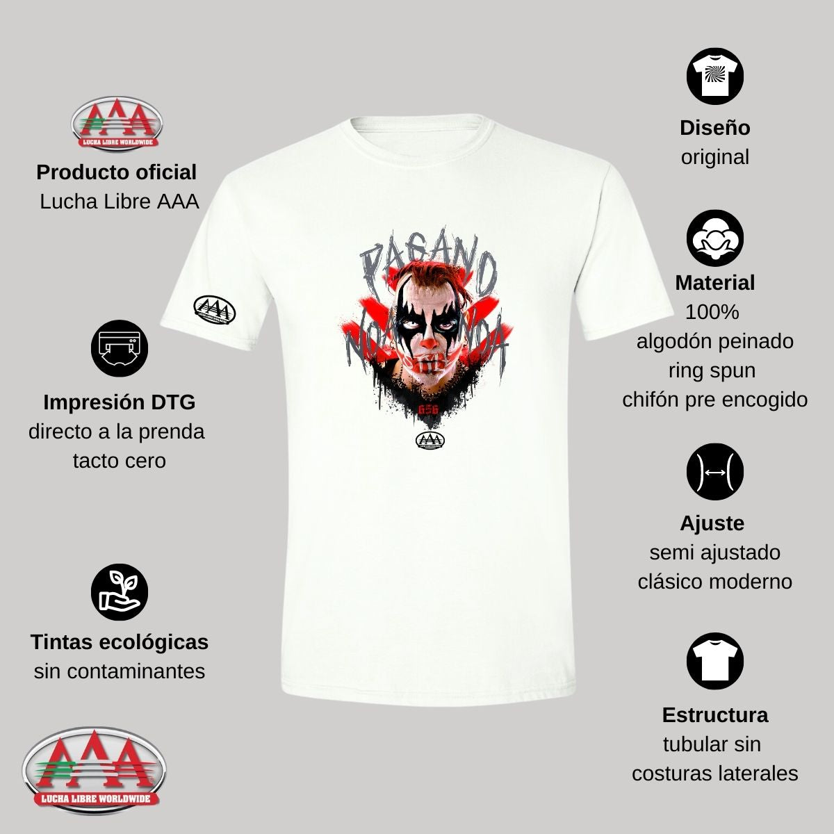 Jersey Playera Lucha Libre AAA Hombre Luchadores Pagano