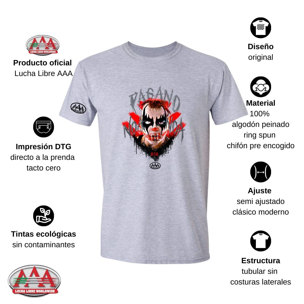 Jersey Playera Lucha Libre AAA Hombre Luchadores Pagano