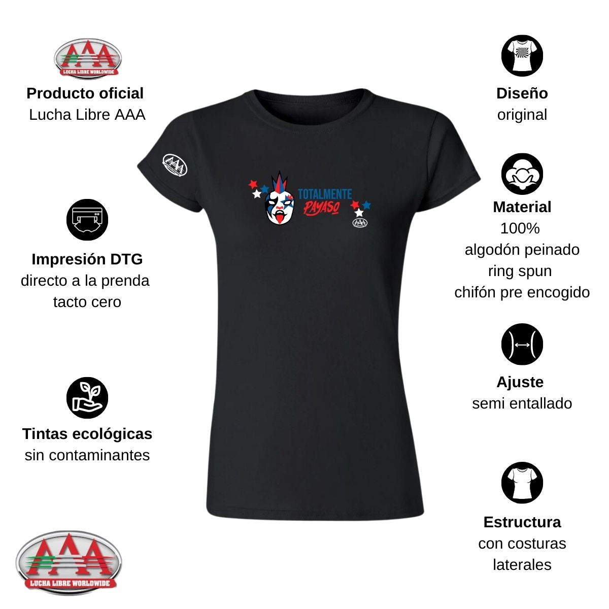 Jersey Playera Lucha Libre AAA Mujer Total Psycho Clown