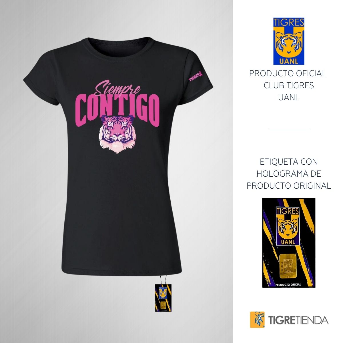 Playera Tigres UANL Mujer Siempre Contigo Mes Rosa OD76879