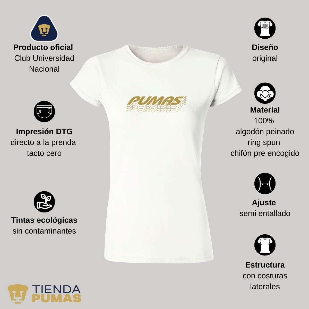 Playera Mujer Pumas UNAM Duplicado