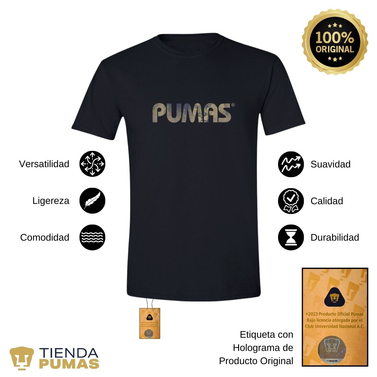 Playera Deportiva Hombre Pumas UNAM Fusión