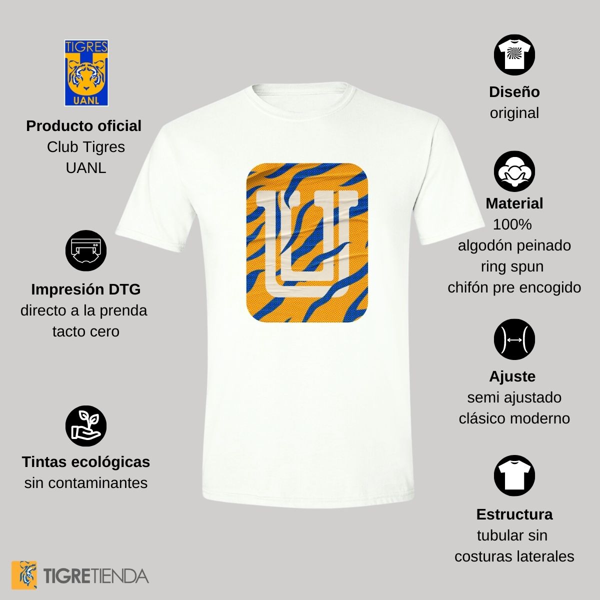 Playera Hombre Tigres UANL U Rayas