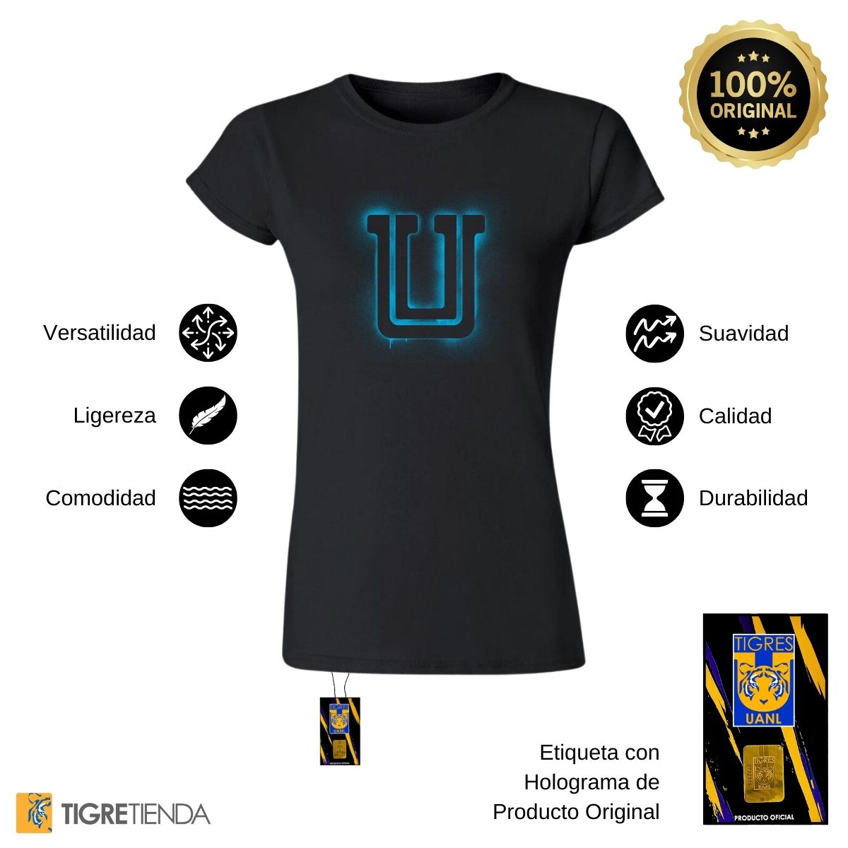 Playera Mujer Tigres UANL Grafitti