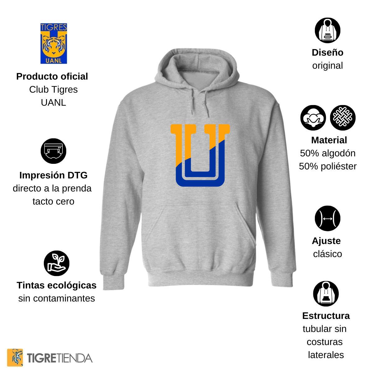 Sudadera Mujer Hoodie  Tigres UANL Bicolor